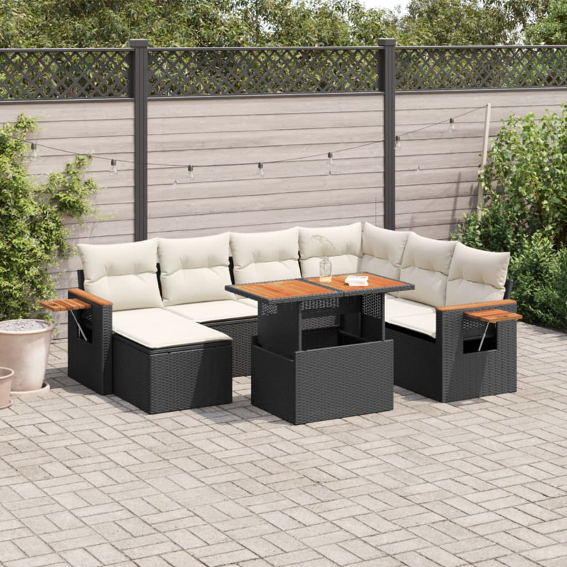 Ensemble de canapé de jardin Vidaxl, Noir