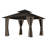 D Double Roof Hardtop Aluminum Patio Gazebo with Netting and Curtains-125469715-125469716-125469721