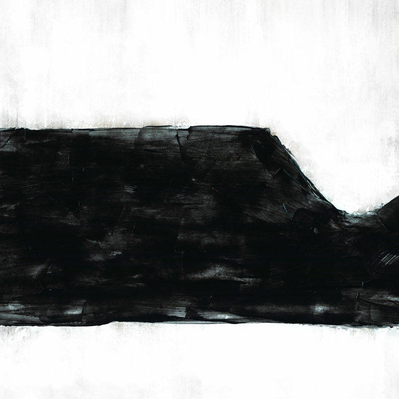 Forme de peinture noire et blanche, H 12 po x l 12 po