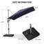 Parasol carré en aluminium décalé en porte-à-faux 8 pi avec rotation à 360 ° et base Roena-1922272435-1899186080