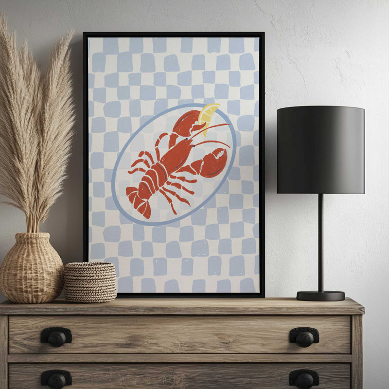 «Fresh Lobster I» par Garima Dhawan, impression sur toile, Cadre flottant, H 16 po x l 12 po, Blanc