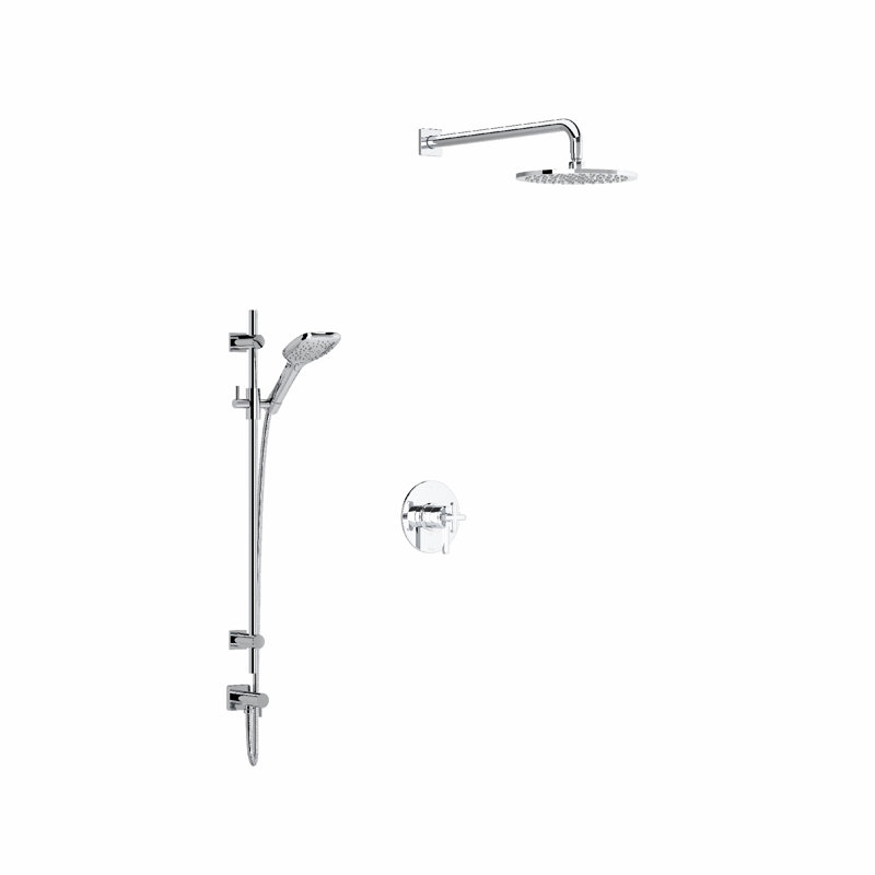Apothecary Thermostatic Shower Faucet with Rough-in Valve, Satin Nickel