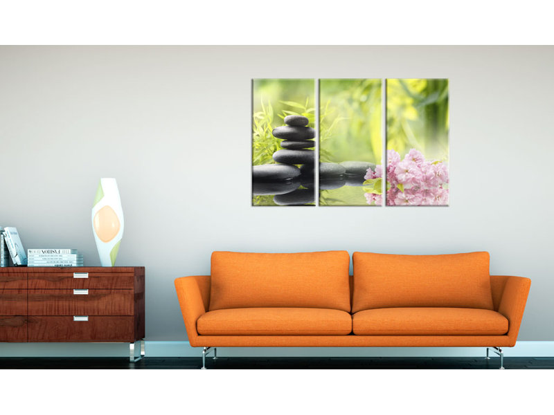 Zen Composition - 3 Piece No Frame Print on Canvas, 120 cm x 80 cm