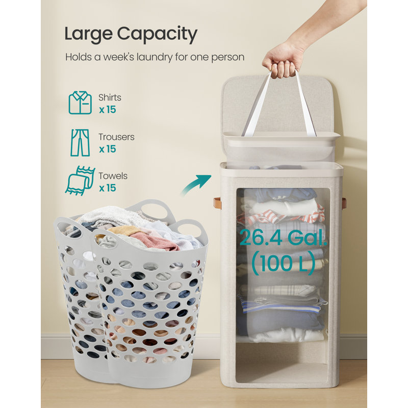 Fabric Laundry Hamper, Beige