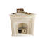Foyer autoportant en bois massif beige