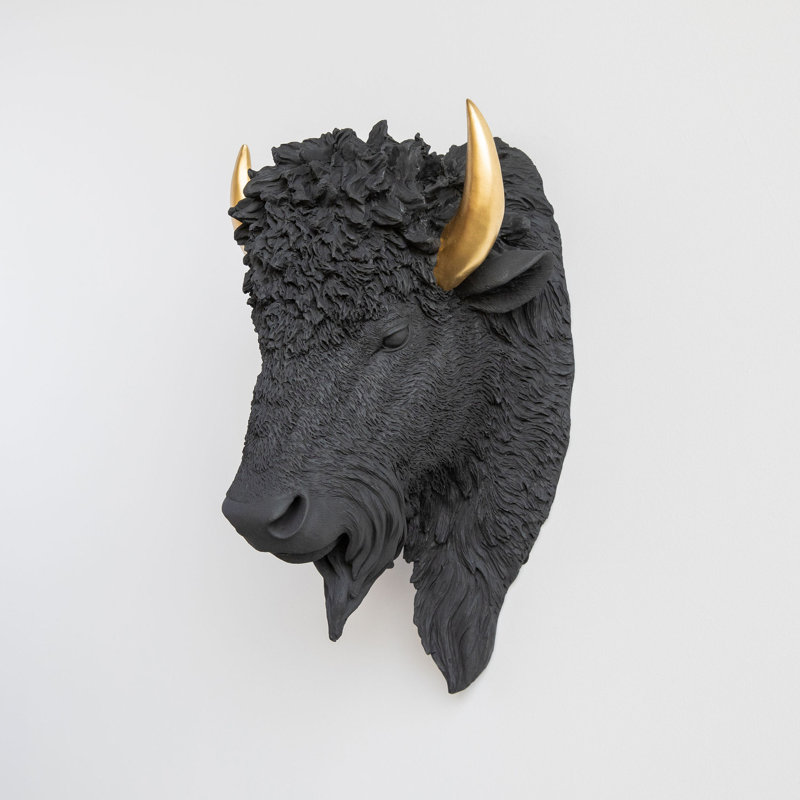 Handmade Rustic Animals Wall Decor on Resin, Black/Gold