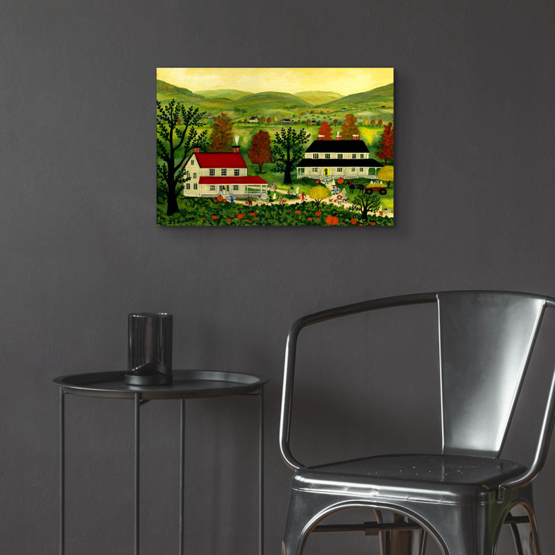  «Halloween In The Country» par JL Munro, art mural en verre acrylique, 24 po x 16 po, H 16 po x l 24 po