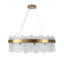 Lustre tambour 12 lumières moderne avec verre texturé