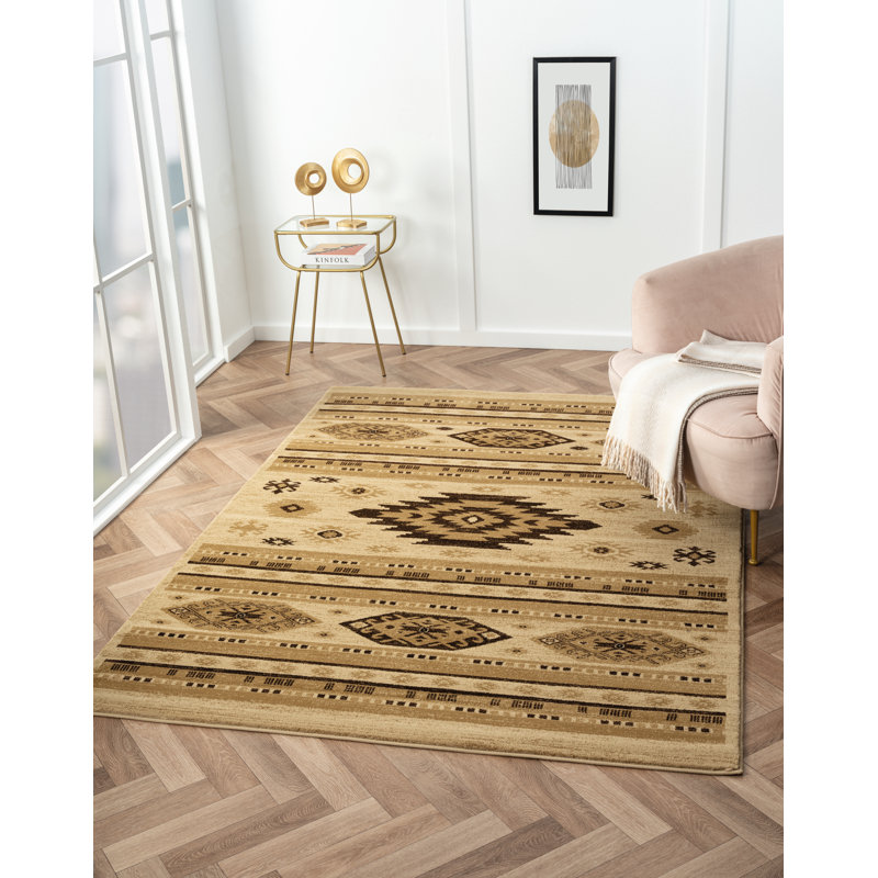 Tapis en polypropylène tissé à la machine Southwestern, Rectangle 1 pi 10 po x 3 pi