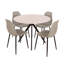 Aspen 5-Piece Casual Dining Set - Spacious Round Table & 4 Curved Plastic Chairs-124157412-105509827