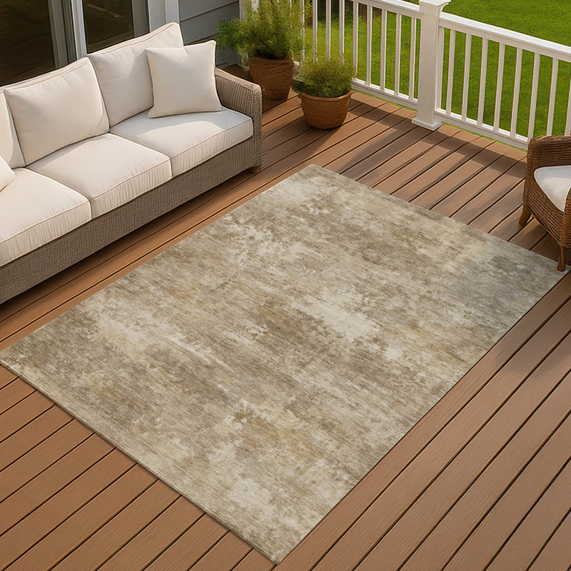 Machine Washable Indoor/Outdoor Earleville ACN2369 Abstract Rug, Rectangle 10' x 14'