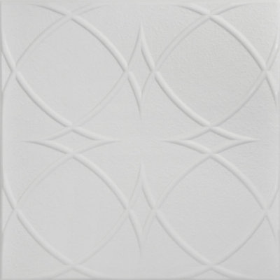 Circles and Stars 1.6 ft. x 1.6 ft. Polystyrene Glue-up Ceiling Tile (Set of 144)