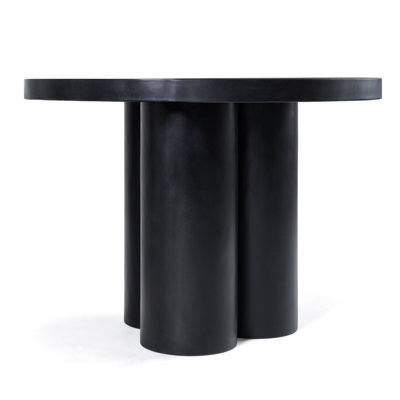 Cid Run Dining Table, Concrete Abstract Base, Round 43 Inch