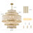 12-Light  Boho 5-Tier Hand Woven Rattan Drum Chandelier