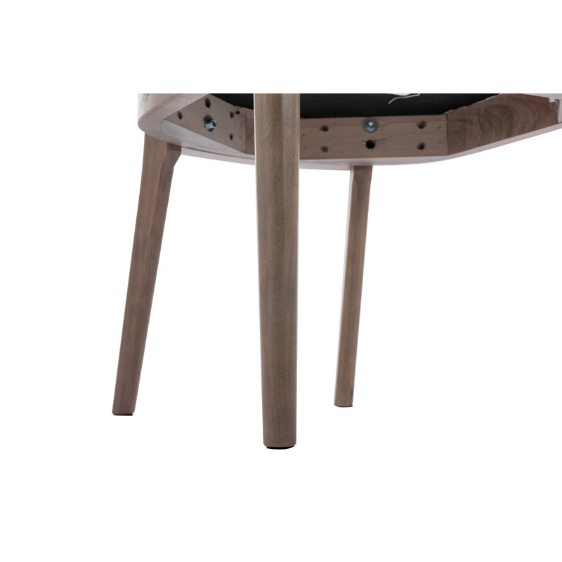 Dearburne 20'' H Upholstered Oak Side Chair, Beige, Light Brown