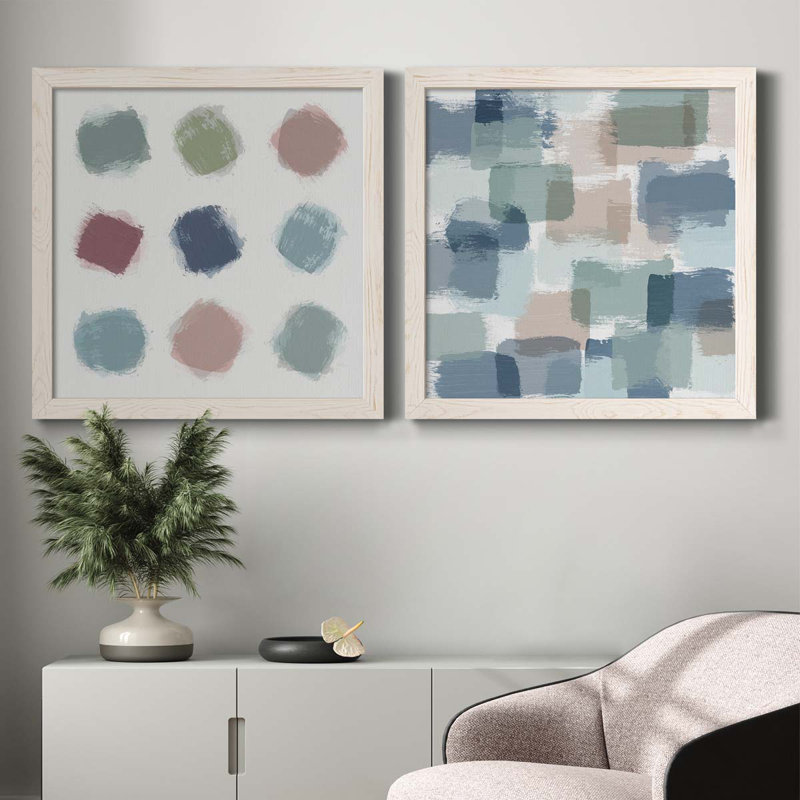 Dawn of Summer - Ensemble de 2 peintures sur toile encadrées, H 31,5 po x l 63 po x P 1,5 po, Cadre blanc