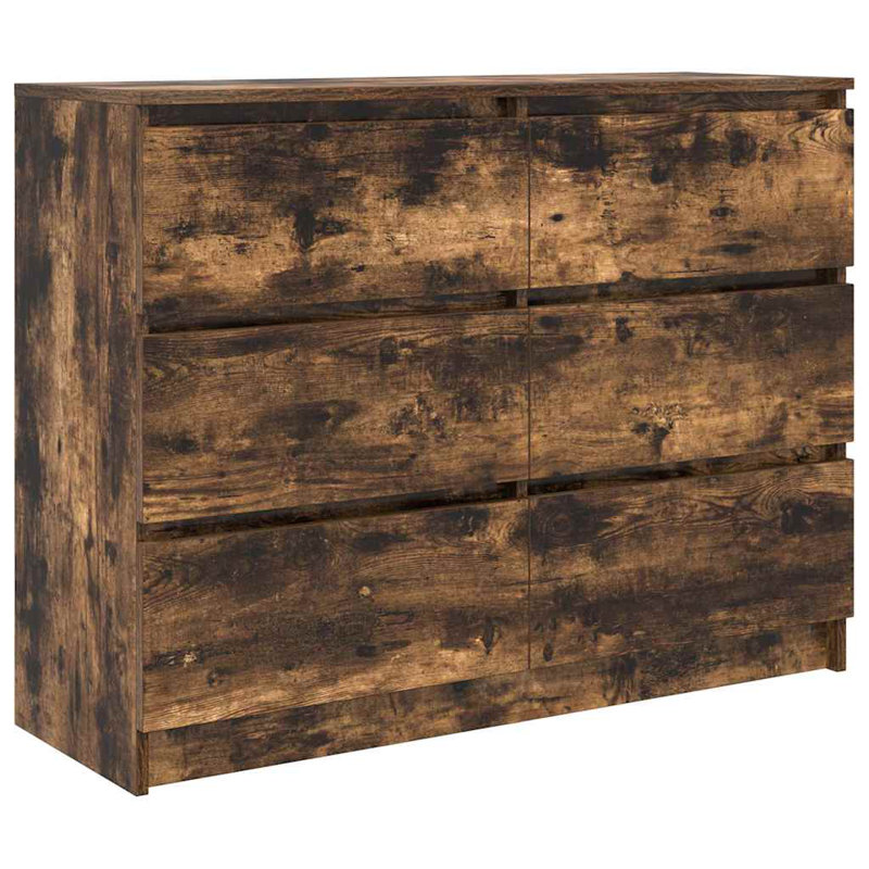 Sideboard 100X35x76 Cm Engineered Wood, Smoked Oak