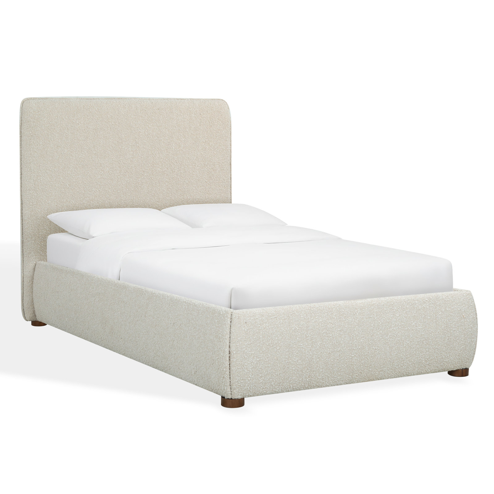 Callahan Upholstered Bed, Light Beige Boucle, Twin