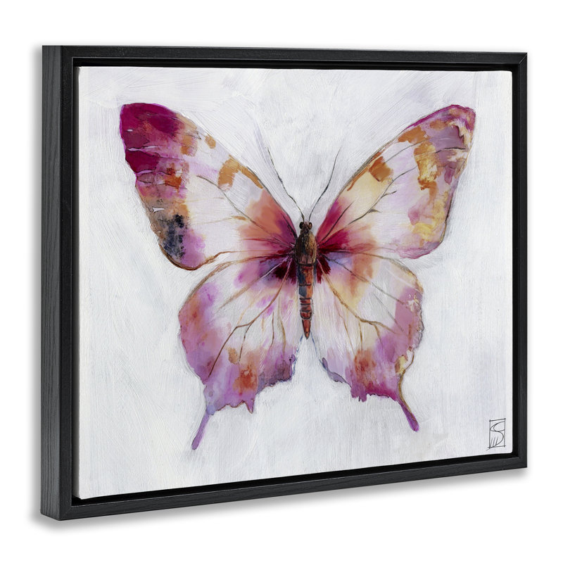 Cadre flottant Graceful Butterfly, design par Sara Culpepper, Cadre flottant noir de jais, H 17 po x l 21 po