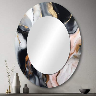 Miroir mural noir et or noir
