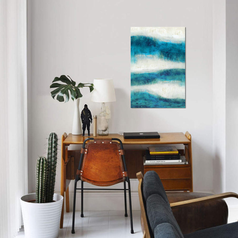«Emerge in Aqua» non disponible sur toile, H 40 po x l 26 po x P 1,5 po, Pas de tapis, Toile tendue