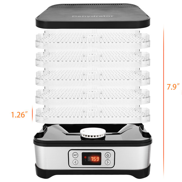 Food Dehydrator Machine, CUSIMAX Electric Dryer Dehydrators for Food with  Digital Timer & LED Temperature Control for Beef Jerky Fruits Meat Herbs  Vegetables Maker, 5 BPA-Free Trays (Red) 