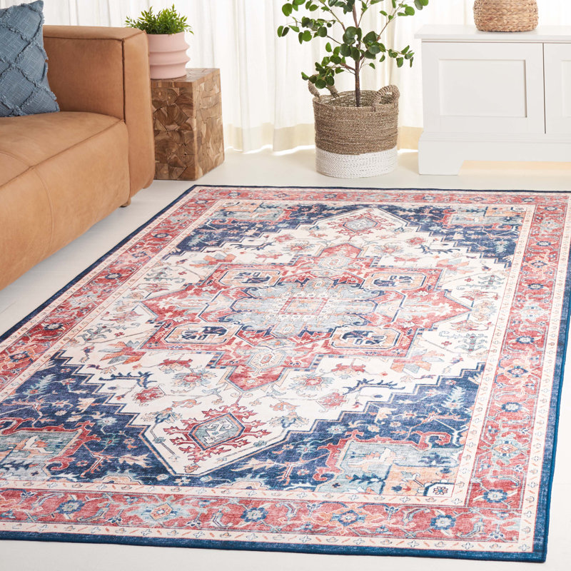 Abigeal Performance Machine Washable Oriental Rug, Rectangle 5' x 8'