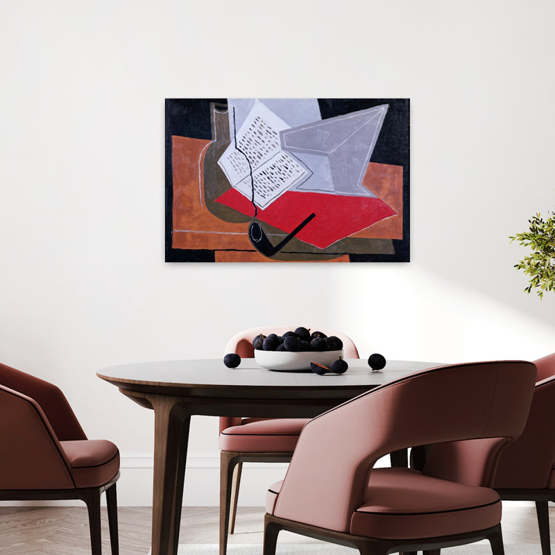 Bol et livre - Impression d'art mural contemporain abstrait, 24" H x 36" W
