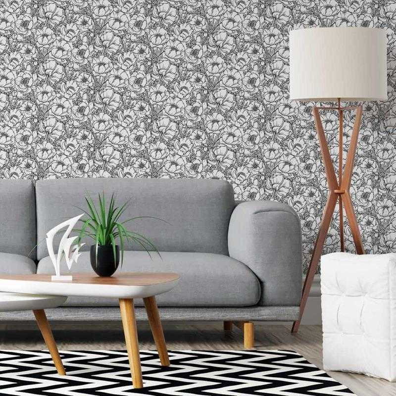 Rouleau de papier peint adhésif L 126 po x l 24 po Poteete