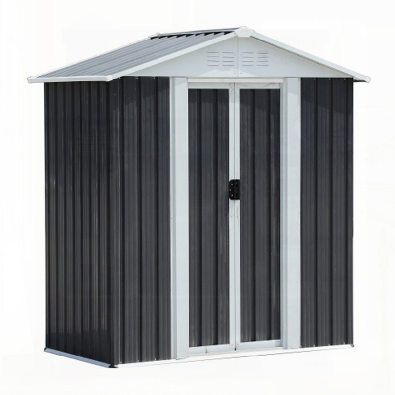 Durable Dark Grey Outdoor Storage Shed With Aluminum Alloy Frame And Stable Base For Secure And Weather-Resistant Storage