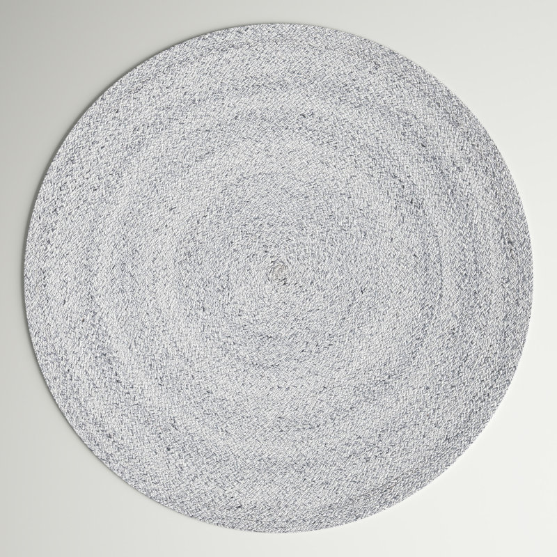 Round Yarmouth Hand Braided Gray Area Rug, Round 3'