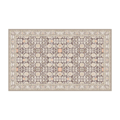 Tapis oriental en chenille / polyester tissé à la main Fiquett