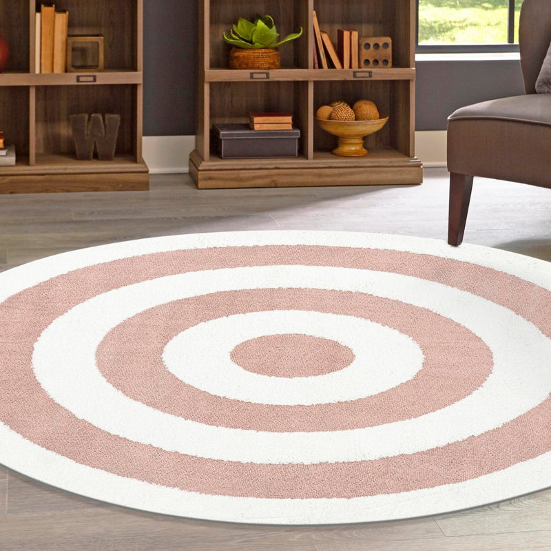 Geometric Indoor Rug, Round 7'10"