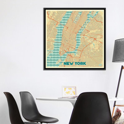 " New York Retro Urban Blueprint Map " by Hubert Roguski