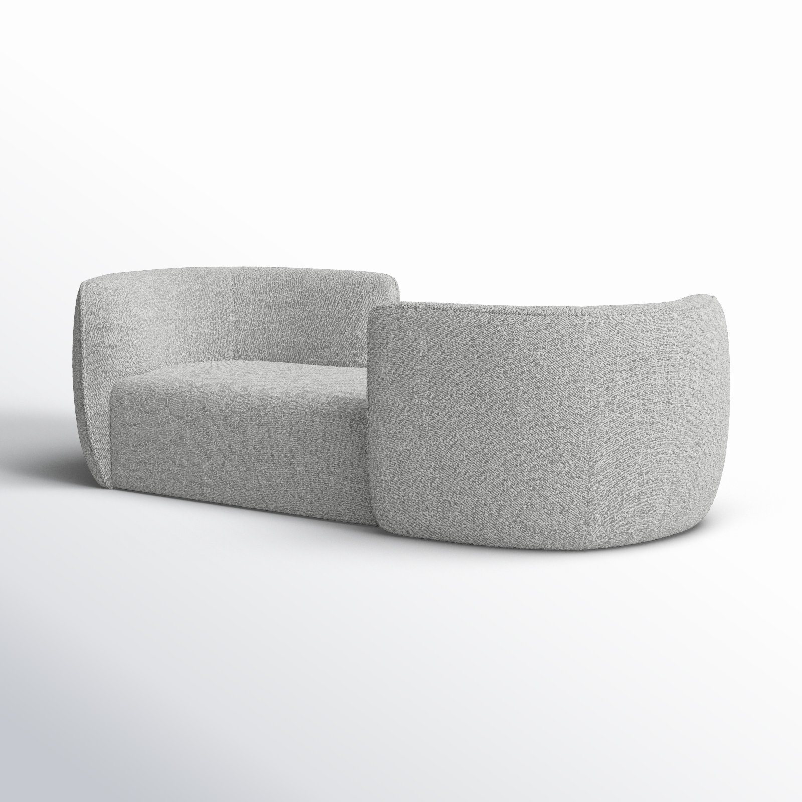 Hilton Boucle Chaise Lounge, Gray Boucle Fabric