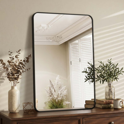 Miroir de salle de bain mural moderne avec coins arrondis Modern