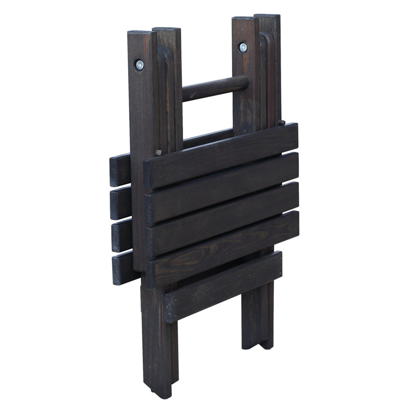 Cleaver Rectangular Pine Outdoor Dining Table , 111.76cm cm W 101.6cm cm D, Black
