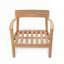 Fauteuil club en bois d'acacia avec coussin de siège-441715608
