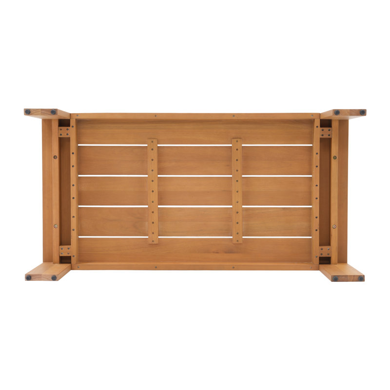 Ensemble de conversation de patio 4 pièces en bois d'eucalyptus Naylor Morre avec causeuse