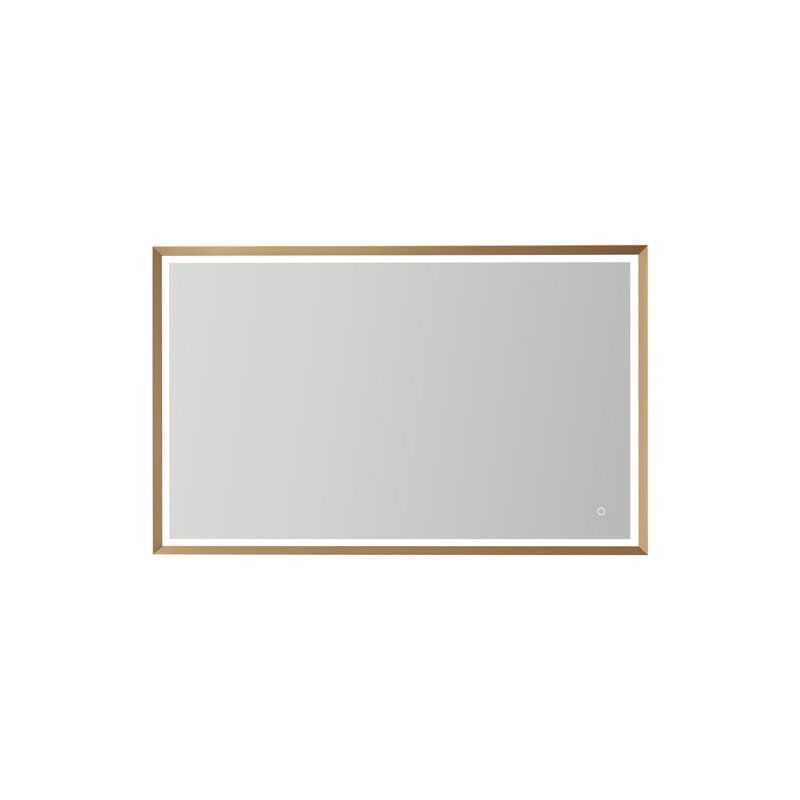 Chavdar Metal Flat Wall Mirror, 30" x 48", Matte Gold