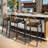  3-Piece Yellow Outdoor Wicker Bar Height Set With Cushioned Barstools Patio Bistro Furniture
