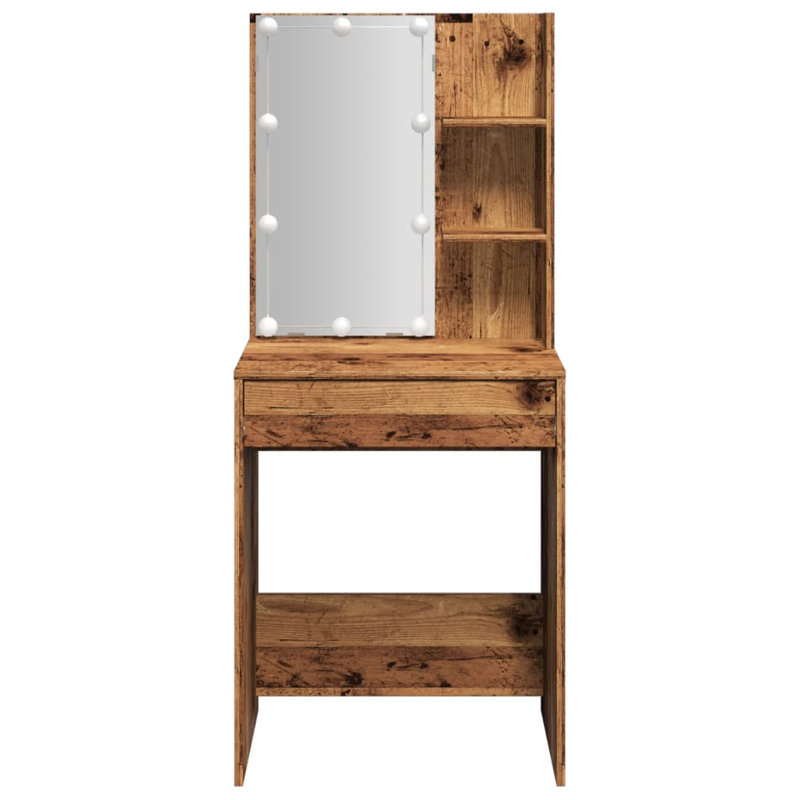 Aris Dressing Table with Mirror, Old Wood