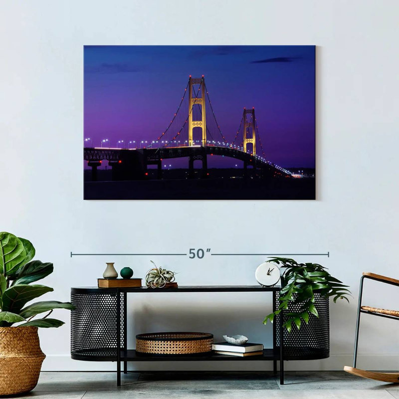 Lilie Mackinac Bridge, crépuscule, H 30 po x l 45 po