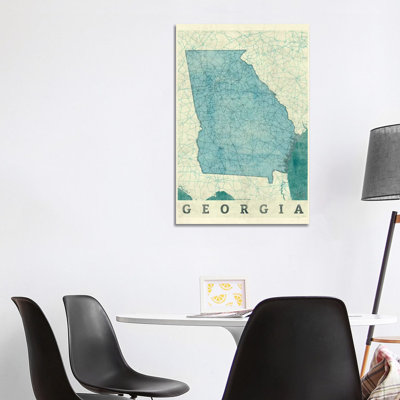 Georgia Map by Hubert Roguski - Wrapped Canvas Print