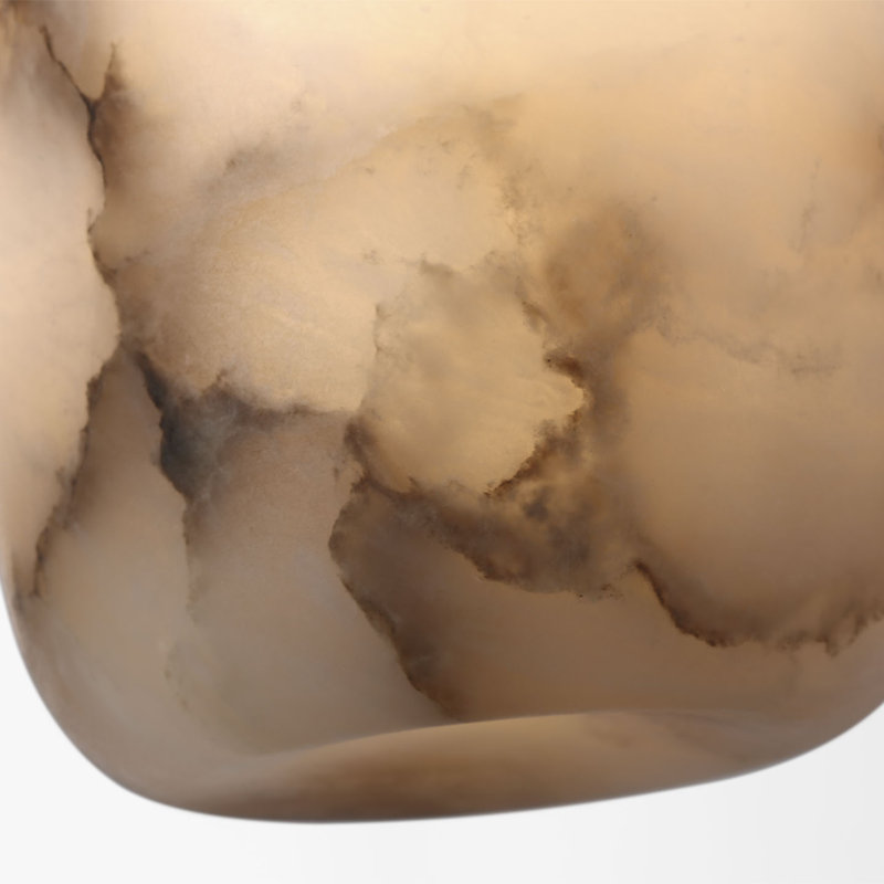 Kelly Wearstler Formosa 5" Elongated Flush Mount, Alabaster/Bronze
