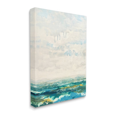 " Abstract Aerial Landscape Fluffy Clouds Distant Fields " by Claire Cormany Painting Print