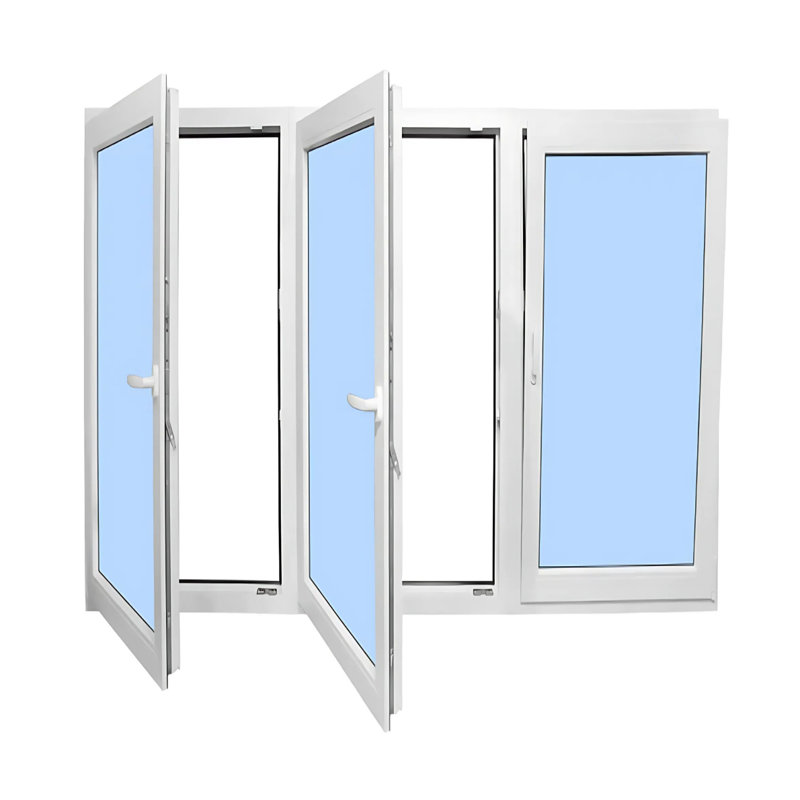 Triple panneau à triple vantail basculant et tournant à gauche 108 x 60 avec rebords et moustiquaire, L 60 po x H 108 po