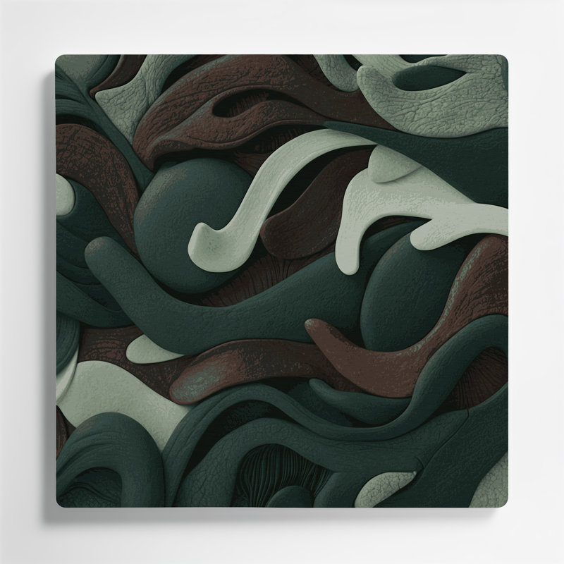 «Biomorphic Abstraction 35», art mural en métal vert, H 12 po x l 12 po