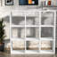 Organisateur de maison moderne en métal blanc avec 9 boîtes robustes avec rangement