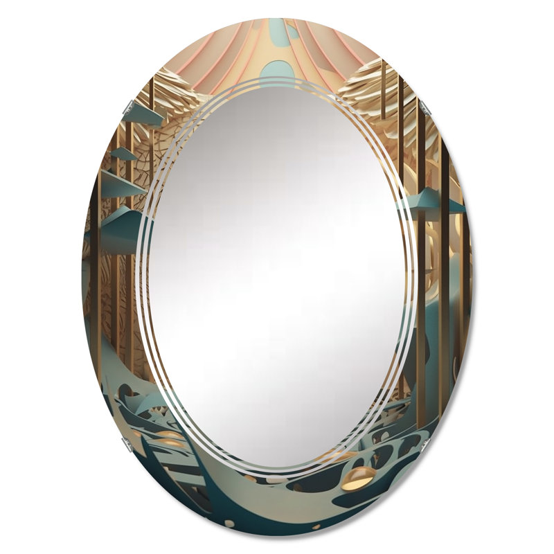 Jalus - Miroir mural moderne ovale, 36 po x 24 po